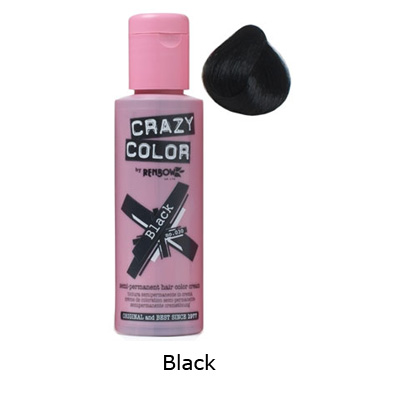 Crazy Color - Black Semi permanent hair dye - Black